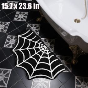 15.7 x 23.6 Inch Halloween Decor Spider Web Bath Mat for Bathroom