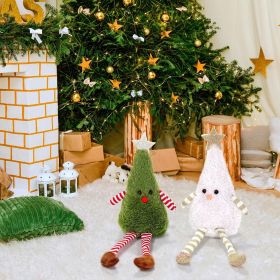 2pcs Christmas Table Decorations Long Legs Doll Christmas Ornaments Cute Plush Shelf Sitters Xmas Figurines for Mantel Desk Fireplace Home Decor