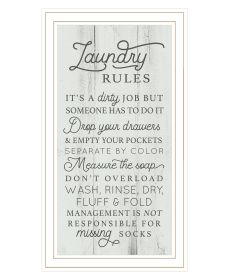"Laundry Rules" by Lux+ Me Designs, Ready to Hang Framed Print, White Frame