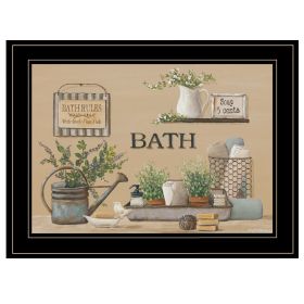 "Farmhouse Bath II" By Pam Britton, Ready to Hang Framed Print, Black Frame