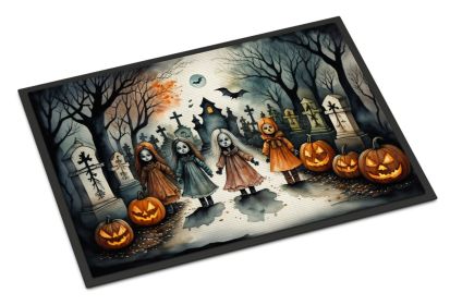 Creepy Dolls Spooky Halloween Doormat Front Door Mat Indoor Outdoor Rugs for Entryway, Non Slip Washable Low Pile, 24H X 36W