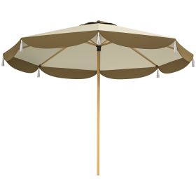 9FT Patio Umbrella,  Outdoor Market Umbrella With 8 Ribs, Vented Outdoor Table Umbrella For Deck, Backyard And Lawn, Cream White (Option: Cream White)