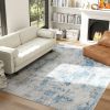 Area Rug 8x10, Machine Washable Rug, Non-Slip Modern Abstract Floor Carpet For Living Room, Bedroom, Dining Room, Blue