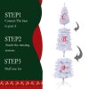 7.5 Feet White Slender Faux Christmas Tree Including Foldable Metal Stands