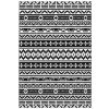 Reversible Outdoor Rug, Waterproof Plastic Straw With Carry Bag, 6 X 9, Black & White Geometric Wall